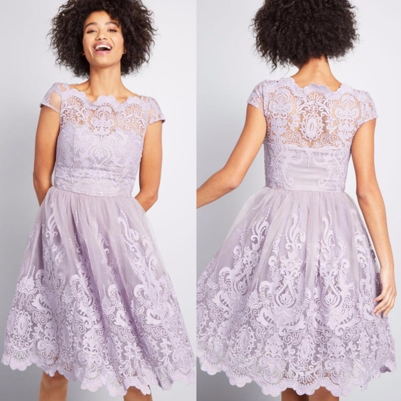 Modcloth Dresses & Skirts - Modcloth Exquisite Elegance Lace Dress Violet NEW
